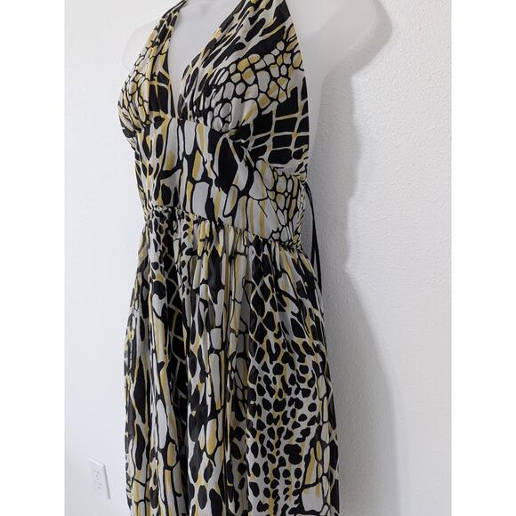 VTG Marc Bouwer Womens Silk Animal Print Halter Dress Size 8 Retro Wimsygoth - Picture 3 of 9